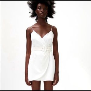 White belted wrap dress